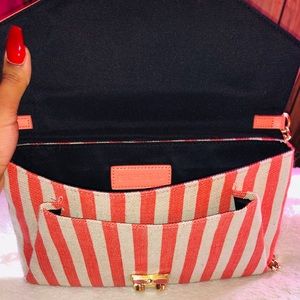 New Striped Purse With Gold Chain